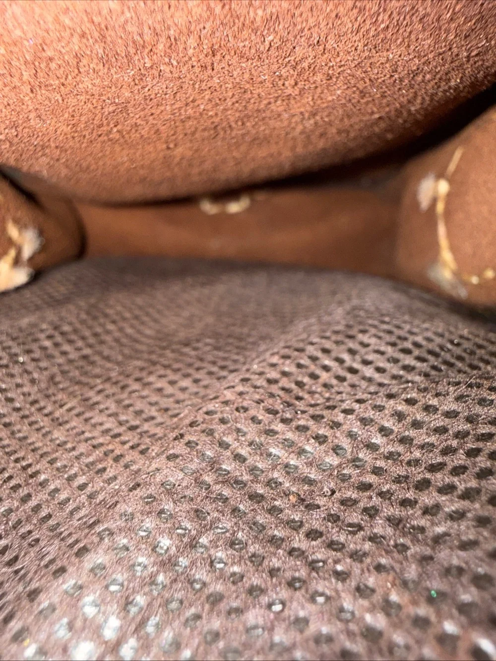 Vintage Moroccan Brown Leather Crossbody Coin-Studded Bag